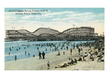Long Beach, California - Panoramic View of the Roller Coaster