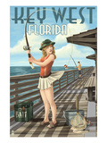 Key West, Florida - Fishing Pinup Girl