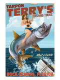 Boca Grande, Florida - Pinup Girl Tarpon Fishing