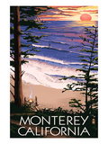 Monterey, California - Sunset and Beach