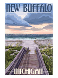 New Buffalo, Michigan - Beach Scene