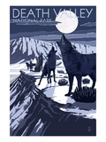 Wolves and Full Moon - Death Valley National Park