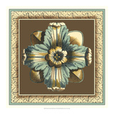 Printed Chocolate and Blue Rosette II