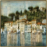 Mediterranean Hillside Framed Canvas Print