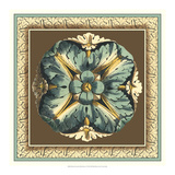 Printed Chocolate and Blue Rosette I
