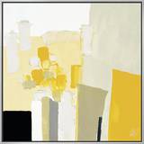 Yellow and White Flowers Framed Canvas Print
