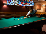 Pres Barack Obama Plays Game of Pool Following Conclusion of G8 Summit, Camp David, May 19, 2012