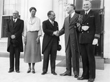 Pres Franklin and Eleanor Roosevelt and Mexican Minister of Finance, Alberto Pani