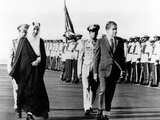 Pres Richard Nixon and King Faisel Review During Arrival Ceremonies, Saudi Arabia, Jun 15, 1974