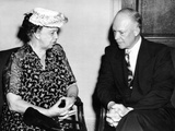 Eleanor Roosevelt Chats with Columbia University President, Dwight D Eisenhower