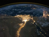 Night View of the Eastern Mediterranean Sea