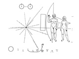 Pictorial Plaque of the Pioneer F Spacecraft Destined for Interstellar Space