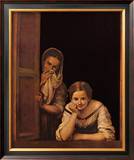 Girl and Her Duenna, c.1670 Framed Art Print