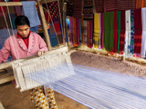 Portrait of Woman Weaving in Poom Coom Village, Mai Chau Valley, Mai Chau, Hoa Binh, Vietnam