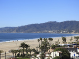 Beach, Santa Monica, Malibu Mountains, Los Angeles, California, Usa