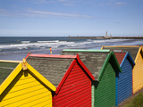 Beach Huts at Whitby Sands, Whitby, North Yorkshire, Yorkshire, England, United Kingdom, Europe