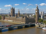 Buses Crossing Westminster Bridge by Houses of Parliament, London, England, United Kingdom, Europe
