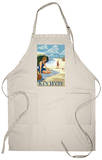Key West, Florida - Beach Scene Apron
