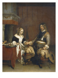 Soldier Suitor or Young Woman Offered Silver, C.1660-63