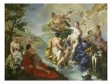Goddess Diana and Nymphs and Actaeon Torn to Pieces by His Hounds or Dogs