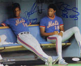Dwight Gooden  Sitting In Mets Dugout With Darryl Strawberry