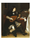 The Duet, Singer and Theorbo Lute Player, 1669, Detail
