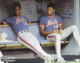 Dwight Gooden  Sitting In Mets Dugout With Darryl Strawberry