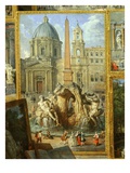 Painting of the Piazza Navona with Church of Saint Agnes
