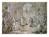 Masked Ball in a Palace, 1751 Drawing