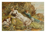 The Lotos Eaters, after Poem by Alfred, Lord Tennyson, Engraving by the Artist, 1882