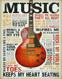 Buy Music Inspires Me Distressed Retro Vintage Tin Sign at AllPosters.com