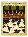 Konya Whirling Dervishes Ritual, 16th Century, Ottoman Miniature of the Anatolian School
