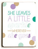 She leaves a little sparkle-color