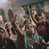 Christian Worshippers Gather in a Pastor's Home in Orissa