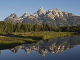 Reflections of the Teton Range in the Water at Schwabacher Landing