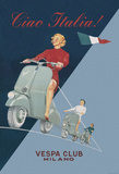 Vespa - Ciao Bella - Vintage Style Italian Poster