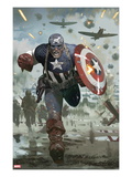 Captain America No.615 Cover: Captain America Running with his Shield