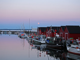Fishing Port Boltenhagen Tarnewitz Baltic Sea at Sunset on Full Moon