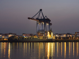 Container Ships at the Container Terminal Altenwerder