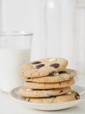 Chocolate Chip Cookies and Glass of Milk