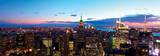 Aerial New York City Skyline Panorama at Dusk with Empire State Building