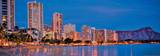 Honolulu - Waikiki Beach - Resorts and Diamond Head Crater on Ohau Island - Hawaii