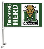 NCAA Marshall Thundering Herd Car Flag with Wall Bracket