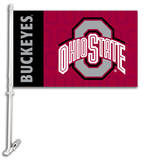 NCAA Ohio State Buckeyes Car Flag with Wall Bracket