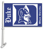 NCAA Duke Blue Devils Car Flag with Wall Bracket