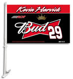 Nascar KEVIN HARVICK #29 Car Flag with Wall Bracket