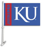 NCAA Kansas Jayhawks Car Flag with Wall Bracket