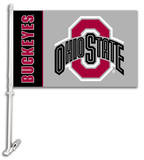 NCAA Ohio State Buckeyes Car Flag with Wall Bracket