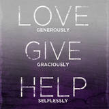 Buy Love, Give, Help (purple) at AllPosters.com