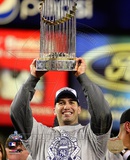 Andy Pettitte with the World Series Trophy Game Six of the 2009 MLB World Series (#35)
